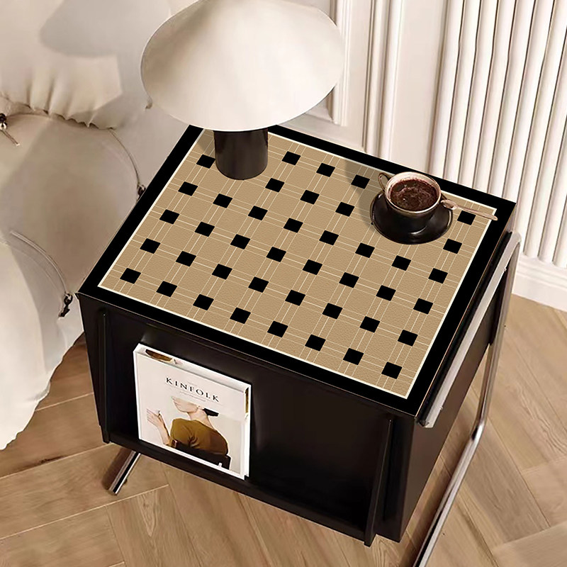 简约几何波点床头柜免洗防油皮革pvc桌垫餐桌隔热垫茶几垫布垫