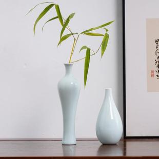 景德镇手工影青釉花瓶瓷器 复古陶瓷花器 仿古小花插家居摆件