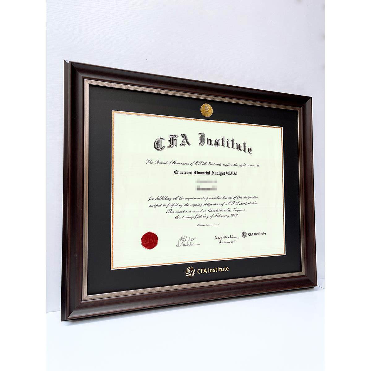 金融类证书装裱框金融分析师证书实木框画框相框可任意定制尺寸