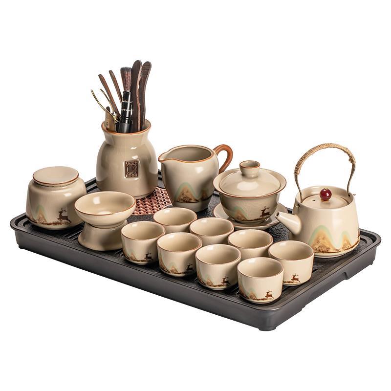 汝陶窑茶453汝窑具装整套家用2024新款瓷套茶壶茶杯功夫茶盘会客