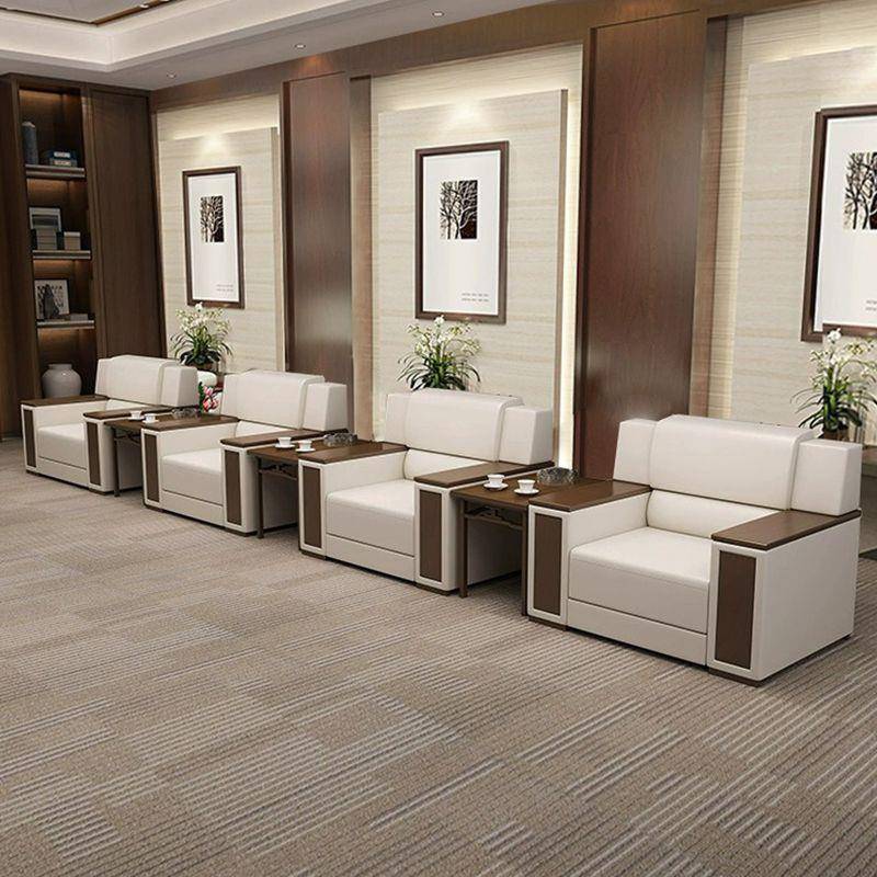 会议室组接待沙发现简USH代约洽会议沙发贵宾商谈务牛皮单人位茶