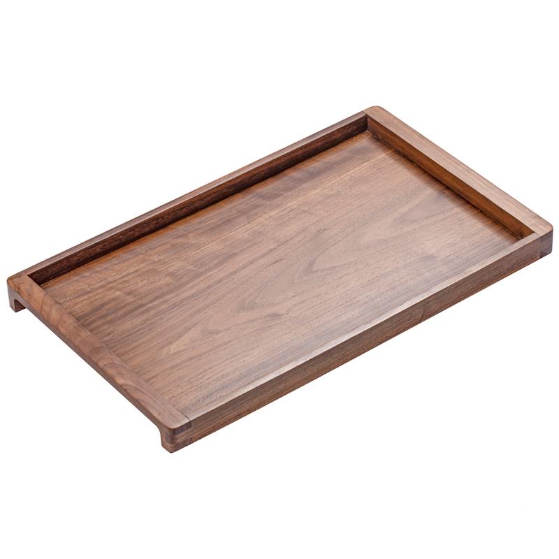 黑胡TBY桃实木托 托长方盘形 放水杯茶具咖啡用中式木质 托盘托家