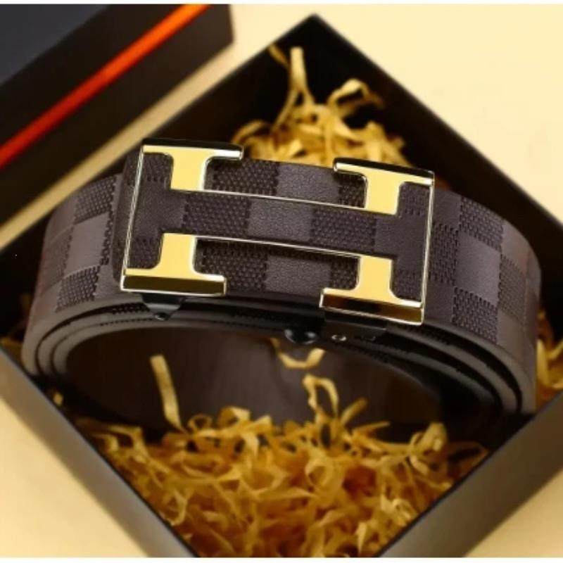 黎予臻选高级感男d士皮带无牙自动扣 皮腰带休闲商务个人腰带