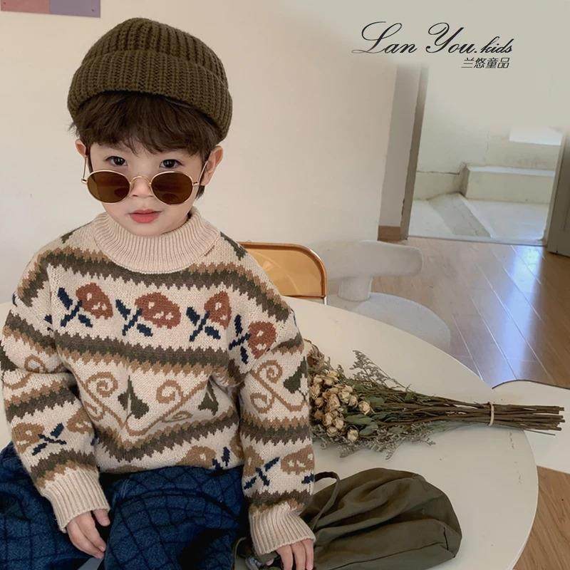 超全供应链【轻奢品质】加厚男女童中性美拉德毛衣复古森系,童装/婴儿装/亲子装,毛衣/针织衫,淘宝优惠券,粉丝福利购,淘宝优惠卷