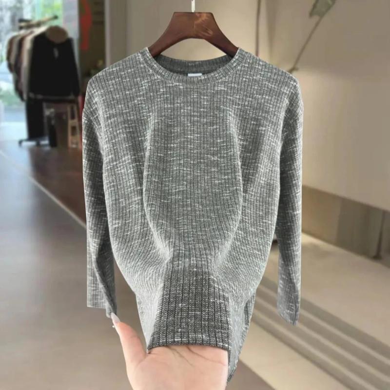 尊梵仕厦服饰秋季男士针织长袖.打底衫t恤简约搭黑色高档内搭纯色