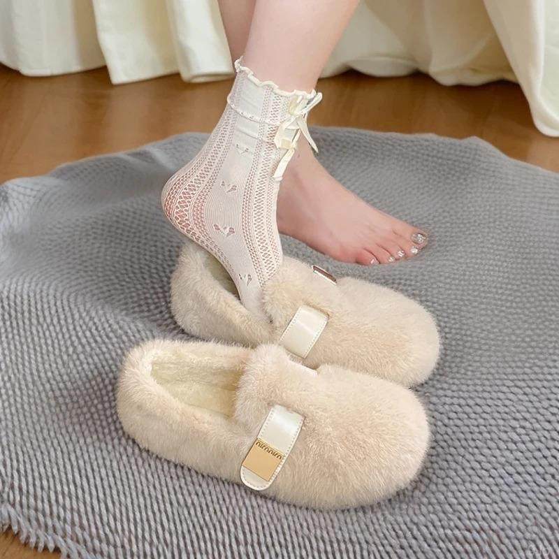 朝益潮鞋平底复古外穿豹纹一脚蹬懒人棉鞋女秋季加绒保暖毛毛鞋,女鞋,棉鞋,淘宝优惠券,粉丝福利购,淘宝优惠卷