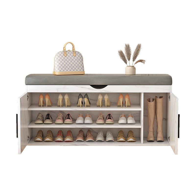 门口换鞋凳轻奢高级感家用鞋柜坐凳一体软包鞋架可坐进门凳穿鞋凳