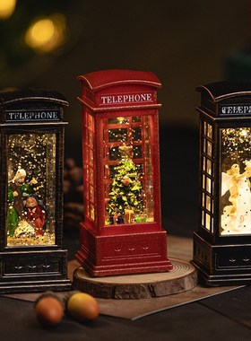 圣诞节装饰树迷你卡通飘雪水晶球儿童生日礼物小摆件家居饰品桌面