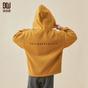 多多家男童摇粒绒外套秋冬款2025新款儿童秋冬装加绒加厚棉服外套