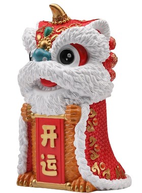国潮醒狮摆件舞狮客厅玄关酒柜店铺前台装饰乔迁开业礼物办公室