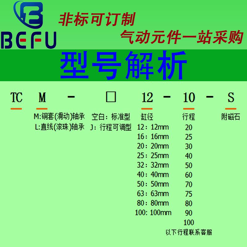 三轴三杆带导杆气缸TCM12 20 25 32 40 50 63X10 20 30 40 50 75S