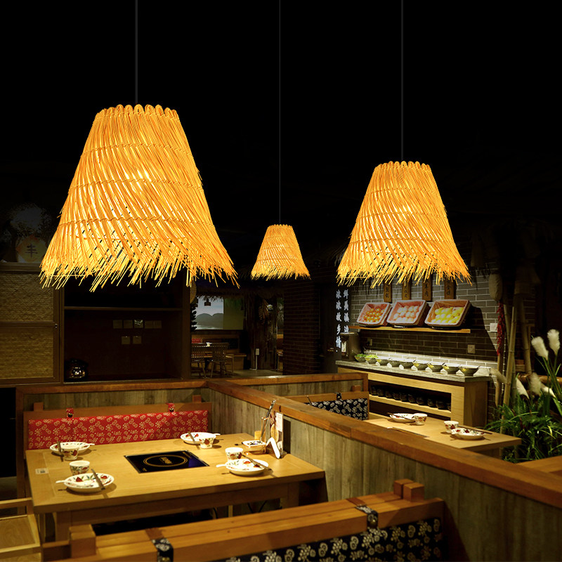 创意藤编吊灯手工编织圆形鸟巢草帽个性田园饭店餐厅农家乐竹编灯,家装灯饰光源,餐厅吊灯,淘宝优惠券,粉丝福利购,淘宝优惠卷