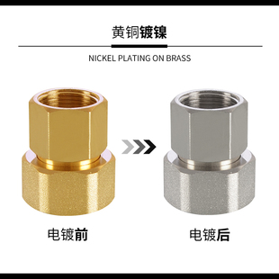 4分内外丝6分双内丝加长活接1寸变径黄铜电镀异径延长弯头活直接