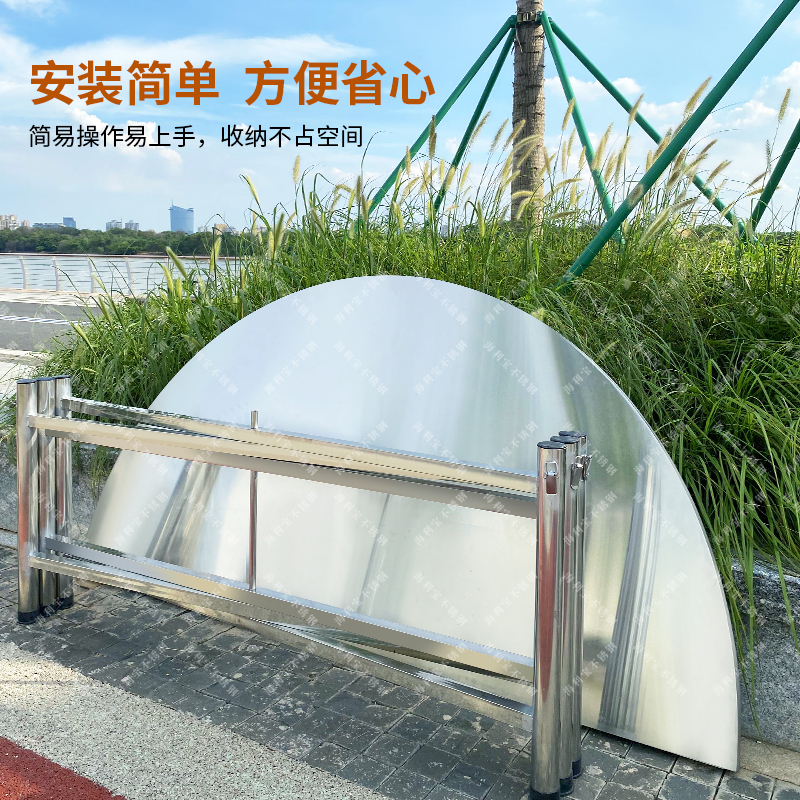 不锈钢可折叠大圆桌2.2米配1.5米转盘餐桌简约餐厅家用桌子圆形