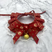 2025祥云送福狗狗新年围脖装 饰过年宠物猫咪围巾春节喜庆婚礼饰品