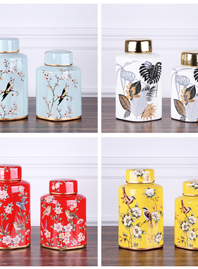 美式乡村陶瓷花瓶花艺摆件 家居样板间客厅餐桌花瓶器装饰品摆设