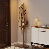 实木衣架落地衣帽架家用挂衣架宿舍简易立式 挂衣服架子室内挂包架