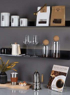 样板房厨房咖啡主题摆件橱柜铁艺收纳罐组合套装售楼处展厅道具