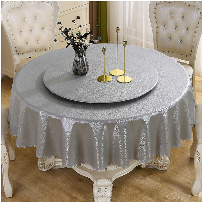 大圆形桌布防水防油防烫免洗酒店家用高档转盘餐桌罩高级感台布