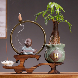 办公室业招财树绿植文竹小盆景客厅玄关桌面装饰品