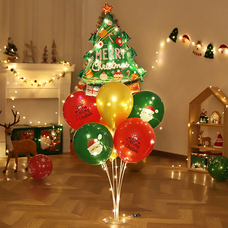 圣诞节装饰品桌飘气球圣诞树摆件幼儿园店铺氛围装扮道具场景布置