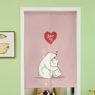 卡通可爱布艺门帘半帘卧室厨房客厅隔断帘布帘装饰创意图片定制