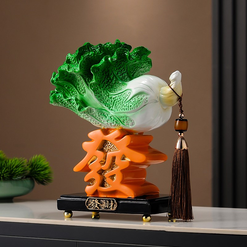 好看的家居装饰品大白菜款式 新中式客厅电视柜酒柜装饰品摆件