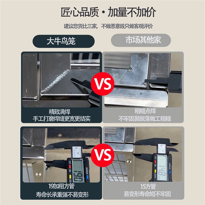 304不锈钢鸟笼大型圆形弧顶笼子欧式拱形鹦鹉笼小中大号繁育家用