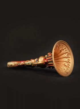 彩绘八瑞物法器一套家用八吉祥纯铜八宝组合供具套装摆件大号24cm