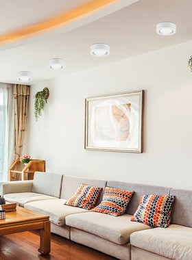 明装筒灯长杆吊线筒灯黑色led圆形服装店射灯5寸12w15w18w过道灯