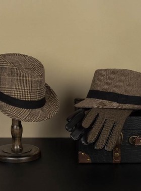 绅士复古样板房展示帽子道具摆件男女样板间礼帽衣帽间装饰品衣柜