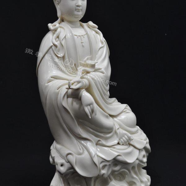 15吋仿古坐岩观音 仿古瓷器 陶瓷收藏品摆件艺术品摆设家居工艺品