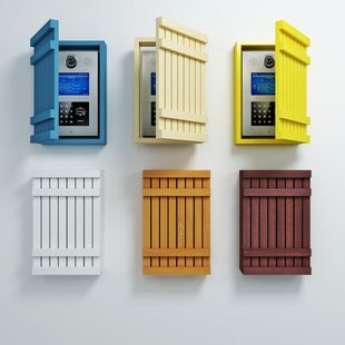 创意门口可视电话对讲遮挡墙洞装饰盒家用电话门铃美化百叶门实木