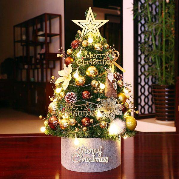 家用桌面小型圣诞树套餐迷你加密圣诞节装饰品礼物布置创意大摆件