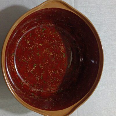 福州特产脱胎漆器麻布汤碗年代物250mmx228mmx85mm背面底有磨擦痕