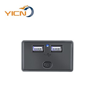 改装 房车大巴车载充电器 usb充电器插头5V4.8A免V打孔自动弹簧盖