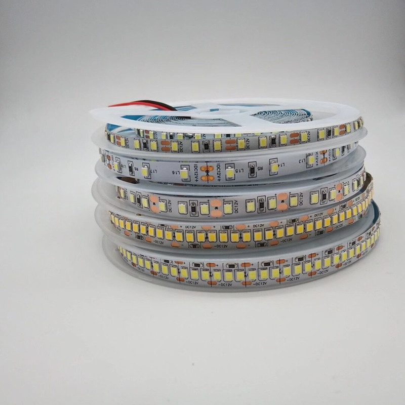 led灯带12v展柜4000k高亮2835灯条120灯珠8mm防水24v灯箱窄板5mm