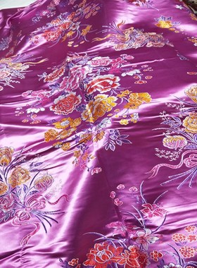 杭州丝绸被套婚庆绸缎面被罩软缎被面结婚大红花开富贵喜被子单件