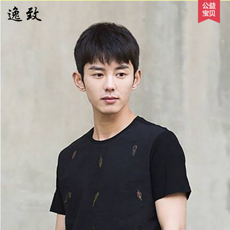 男士假发套真发假发男短发韩版帅气学生逼真自然蓬松男生真人发丝