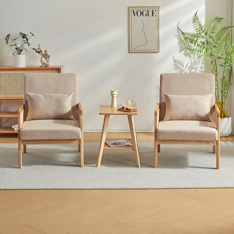 咖啡厅沙发组合度假房藤编沙发休闲民宿别墅接待会客单人沙发椅子