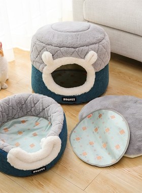 猫窝冬季保暖封闭式猫床可拆洗猫垫子四季通用宠物猫房子猫咪用品