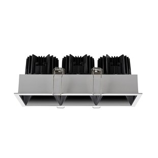 西顿格栅射灯LED嵌入式 家用客厅过道cob单头双头方形灯CES801C