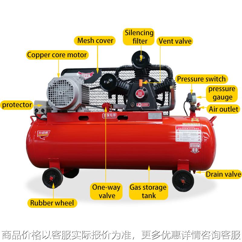 Piston type air compressor for automotive repair