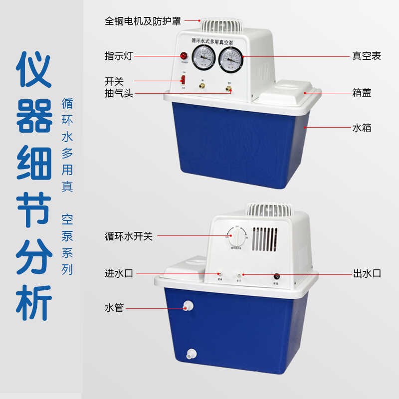 循环水真空泵水环式实验室减压真空泵抽滤装置多用耐腐蒸馏式水泵