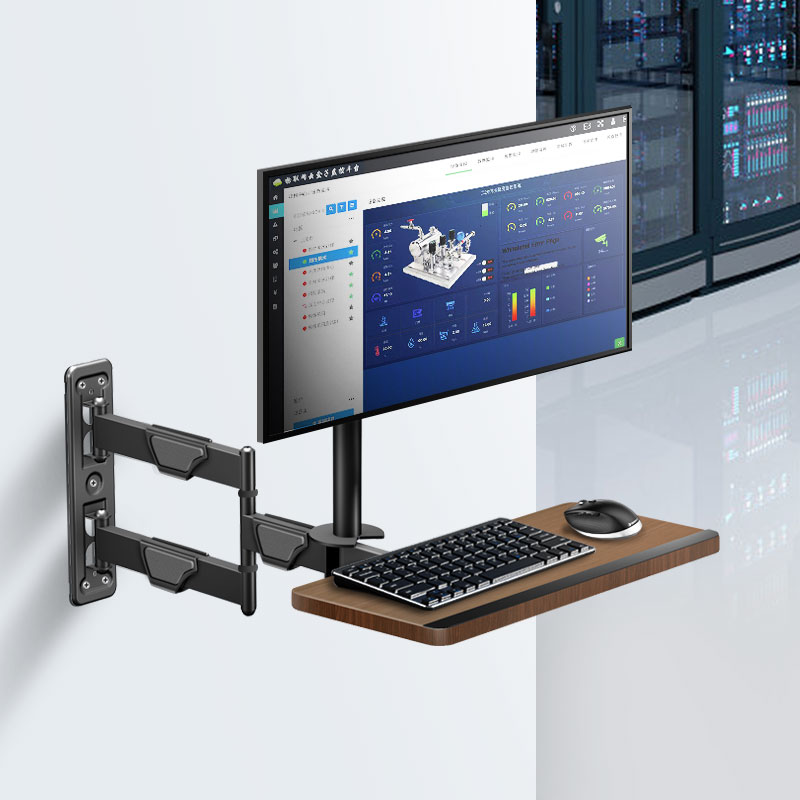电脑显示器支架工业设备机床壁挂架通用工控机伸缩旋转支架键盘托
