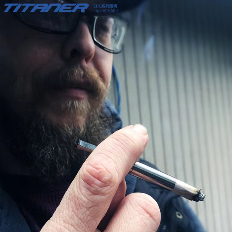 TITANER北斗作钛合金粗细过滤烟嘴送父亲节礼物定制刻字循环