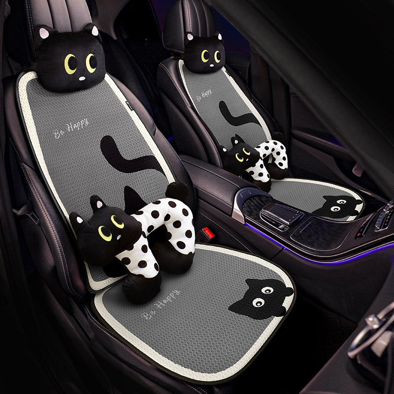 2025新款网红猫咪汽车坐垫四季通用女士座垫可爱高级感座椅套座套
