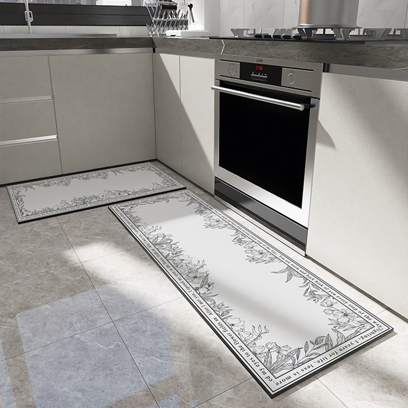 花卉家用脚垫简约清新防油家用厨房地垫吸水防滑耐脏可擦免洗定制
