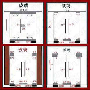 盛世H 有无框玻璃门拉手全套顶片地璜上下曲夹配件 220C地弹簧套装