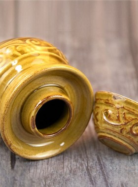 云南带盖迷你陶瓷牙签罐电视柜茶桌茶台书桌装饰品陶瓷罐小摆件